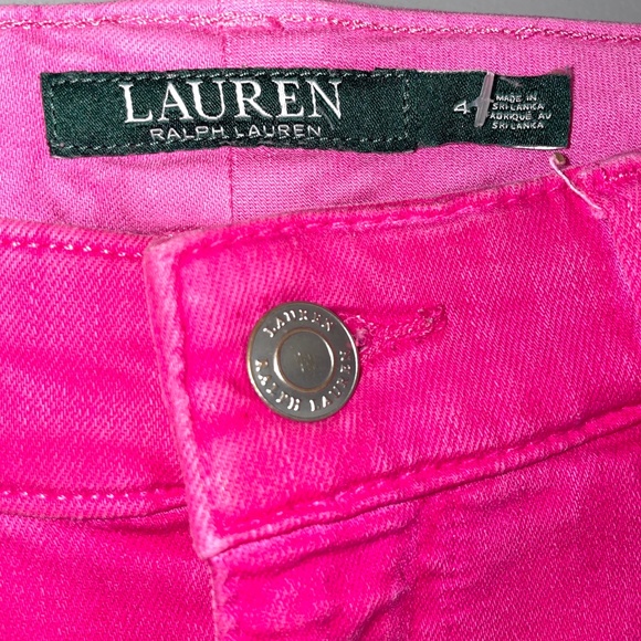 EUC Lauren Ralph Lauren Premier Skinny Cropped Fuchsia Jeans Size 4 - Picture 4 of 8